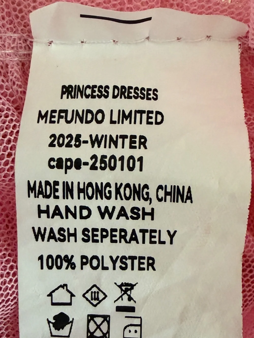 Girls Princess Cape Pink Iridescent Sequins
